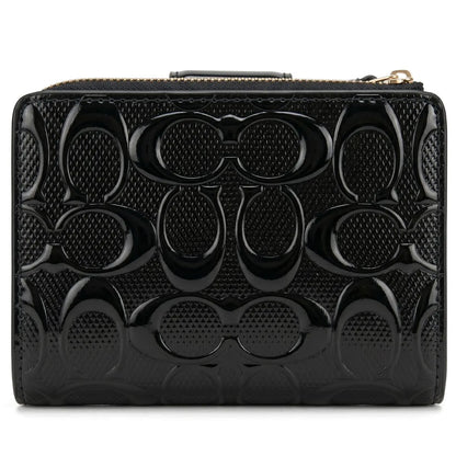 COACH Women’s Signature Patent Leather Medium Corner Zip Wallet CV414