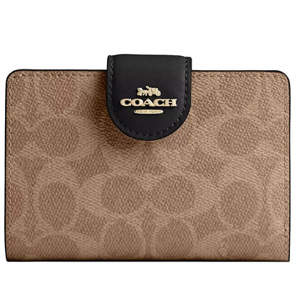 COACH Women’s Signature Canvas Floral Leaf Medium Wallet CW786