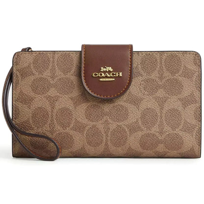 COACH Women’s Signature Canvas Phone Wallet Wristlet CW780