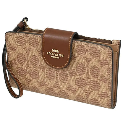 COACH Women’s Signature Canvas Phone Wallet Wristlet CW780