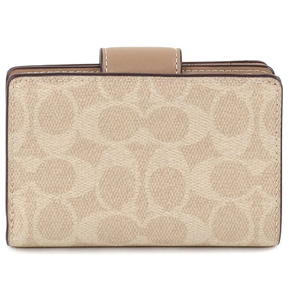 COACH Women’s Signature Canvas Silver Medium Corner Zip Wallet CW786
