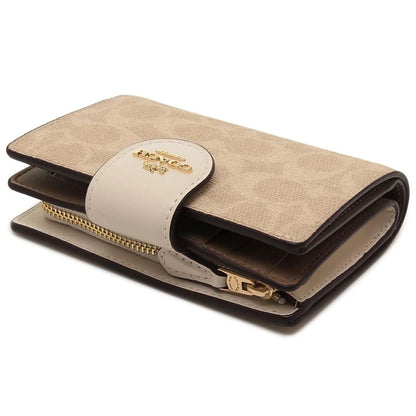 COACH For Women Signature Canvas Medium Corner Zip Wallet CW786