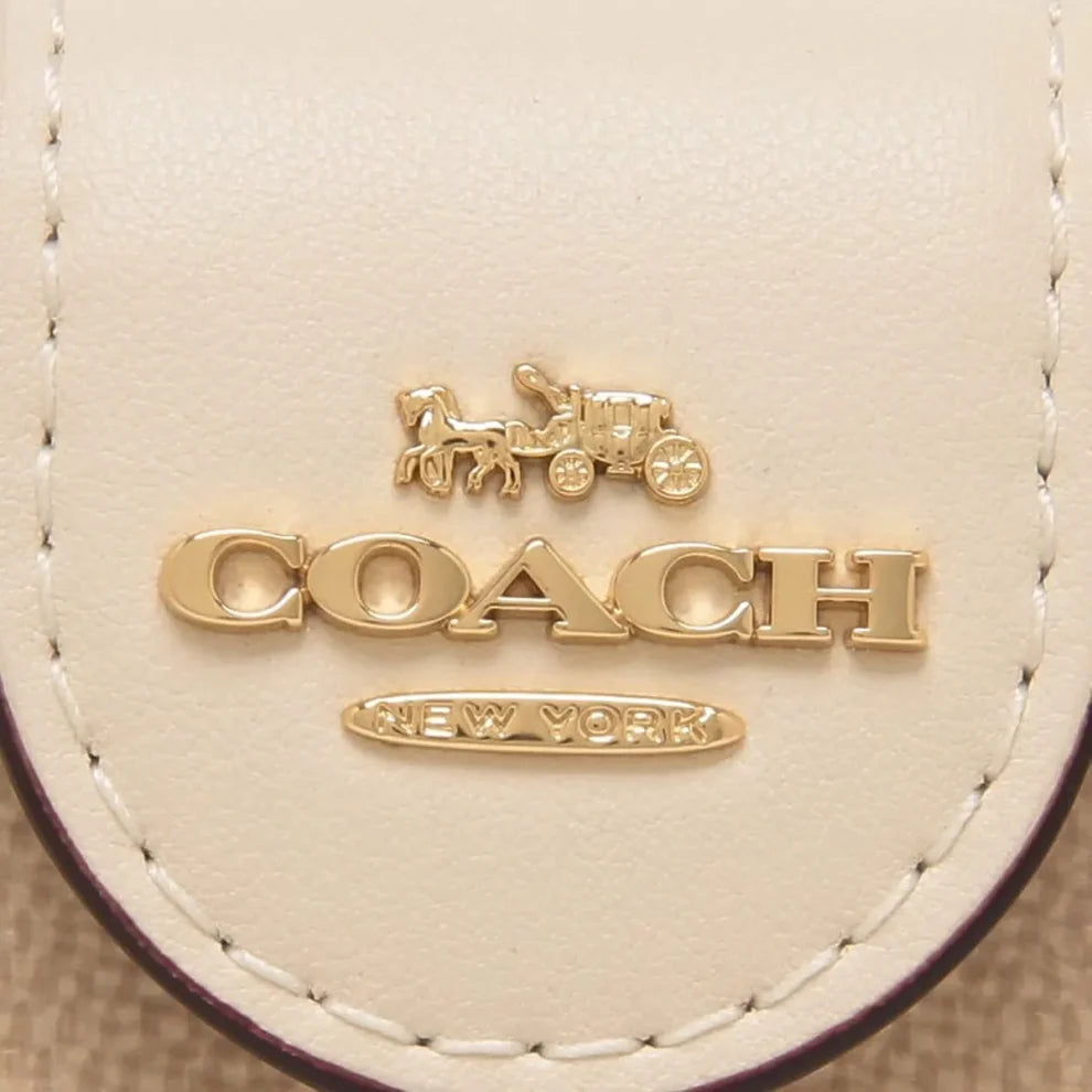 COACH For Women Signature Canvas Medium Corner Zip Wallet CW786
