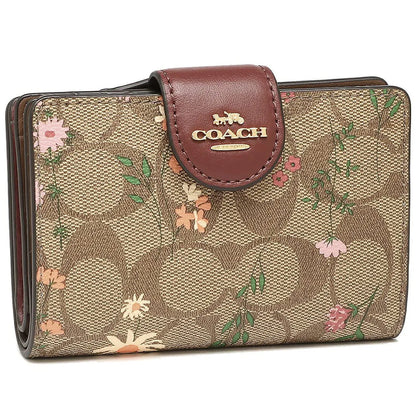 COACH Women’s Signature Floral Medium Corner Zip Wallet C8730