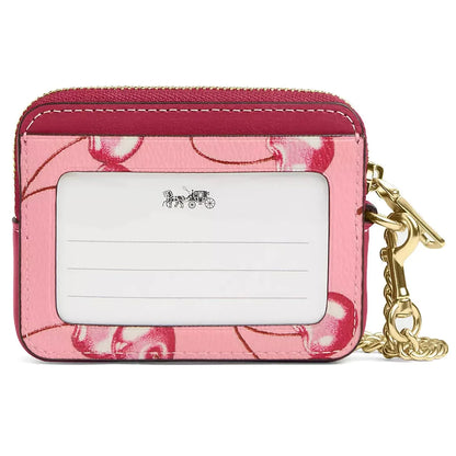 COACH Women’s Signature Cherry Print Zip Card Case CR832