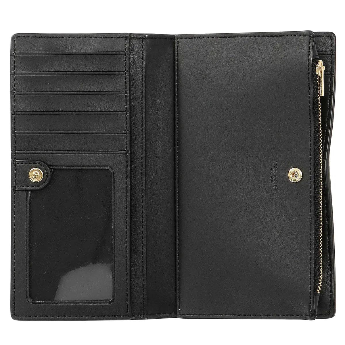 Coach Women’s Slim Signature Canvas Wallet in Dark Brown C8714 IMAA8
