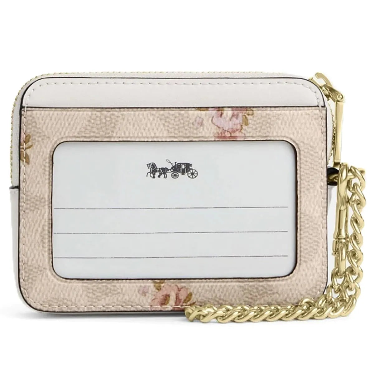 COACH Women’s Signature Floral Zip Card Case CAR25 IMSAS