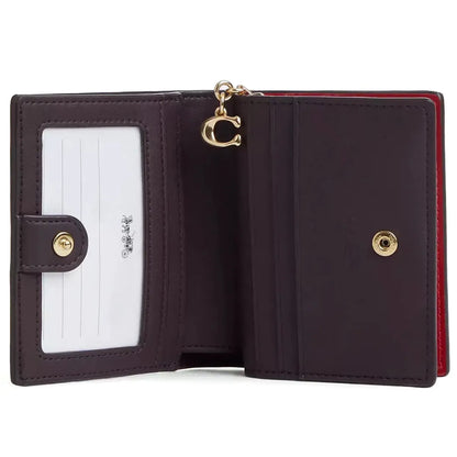 COACH Women’s Red Patent Signature Snap Wallet CV415
