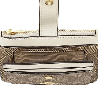 COACH Women’s Signature Canvas Attachment Card Case C7398 IMDJ8