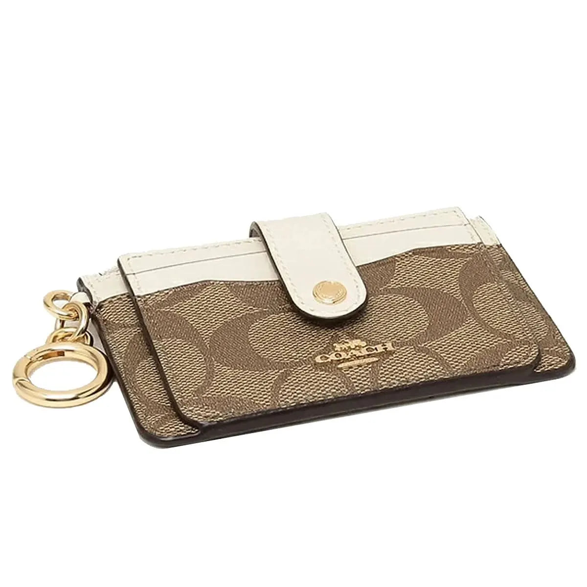 COACH Women’s Signature Canvas Attachment Card Case C7398 IMDJ8