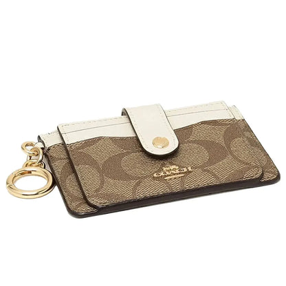 COACH Women’s Signature Canvas Attachment Card Case C7398 IMDJ8