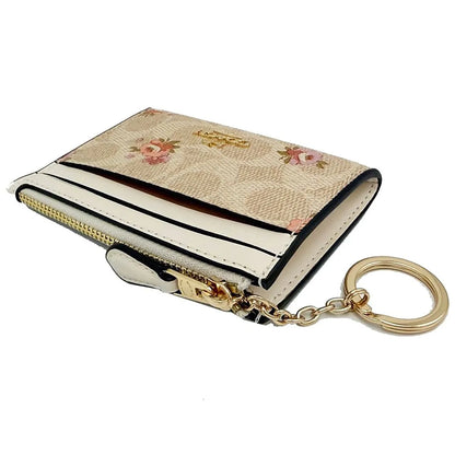 COACH Women’s Signature Card Holder CAR16 – Gold/Sand Multi