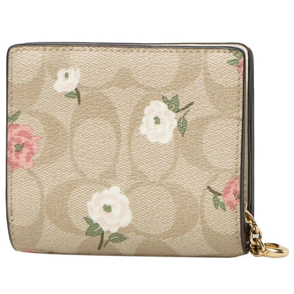 COACH Women’s Floral Print Signature Canvas Snap Wallet CR969-IMOTV