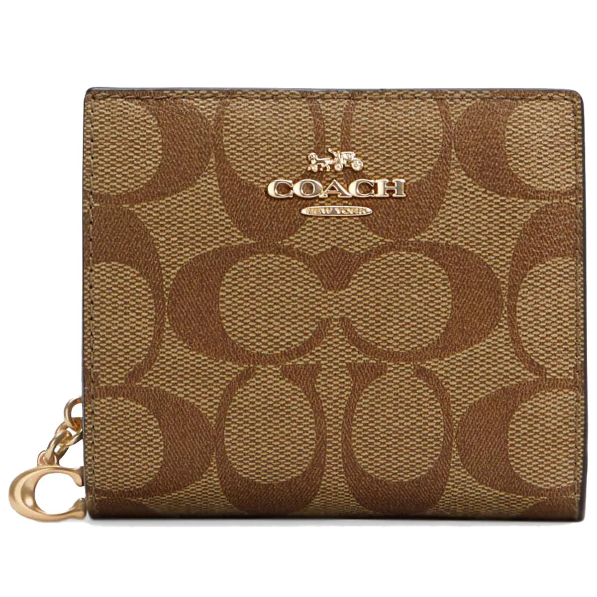 COACH Women’s Signature Canvas Snap Wallet C3309 IMNLJ