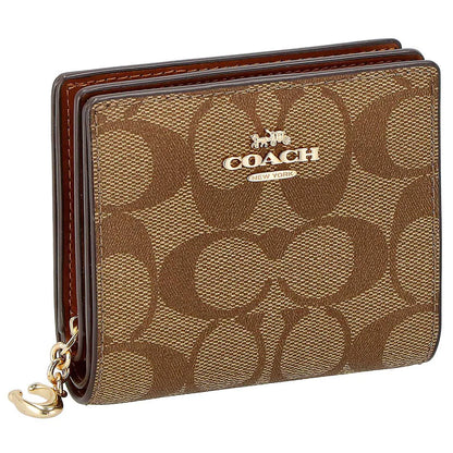 COACH Women’s Signature Canvas Snap Wallet C3309 IMNLJ