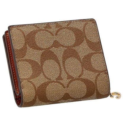 COACH Women’s Signature Canvas Snap Wallet C3309 IMNLJ