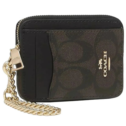 COACH Women’s Signature Canvas Zip Card Case CW883