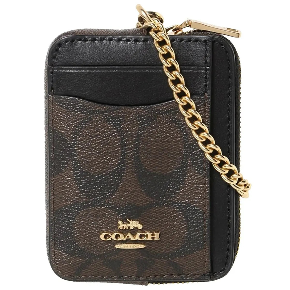 COACH Women’s Signature Canvas Zip Card Case CW883