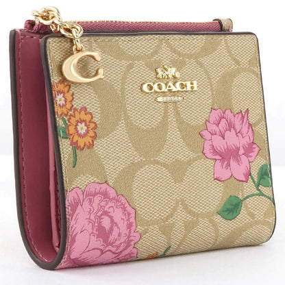 COACH Women’s Signature Floral Card Holder Wallet