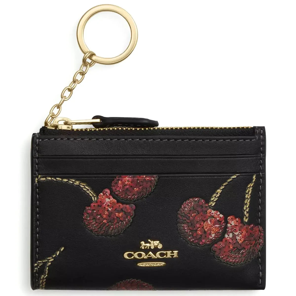 COACH Women’s Signature Floral Zip Card Case CDF83 IMA47