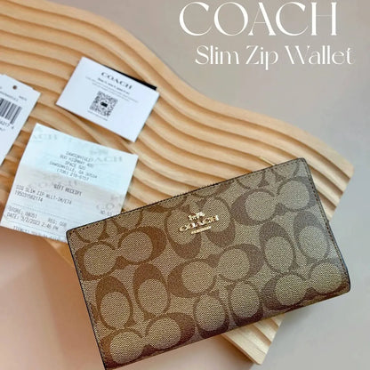 Coach Women’s Slim Signature Long Wallet C8714