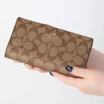 Coach Women’s Slim Signature Long Wallet C8714