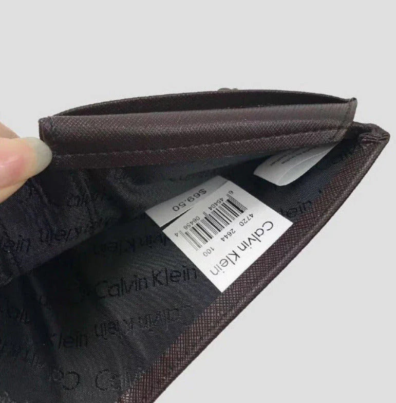 CK Brown Wallet-Keychain-Card Holder Set For Men