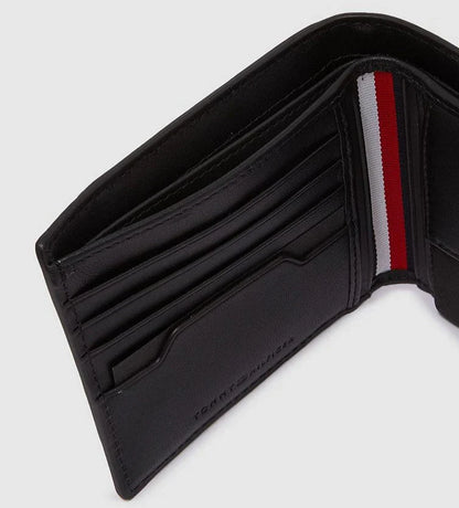 TH Black Leather Wallet With Card Holder For Men