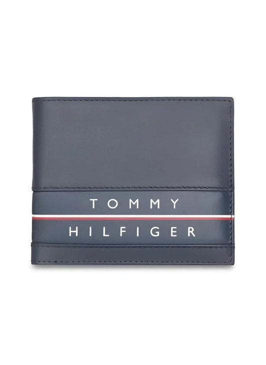 TH Navy Leather Wallet For Men
