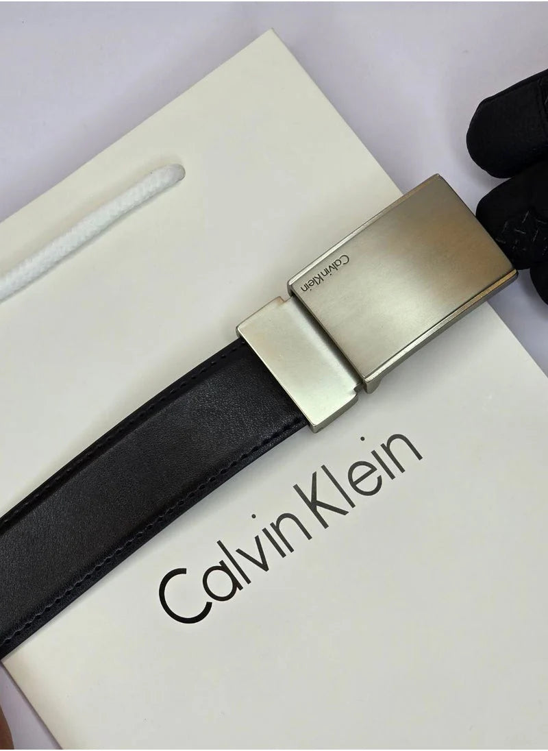 CK Black Leather Wallet-Belt Set For Men