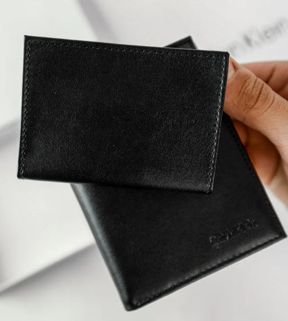 CK Black Leather Wallet-Keychain Set For Men
