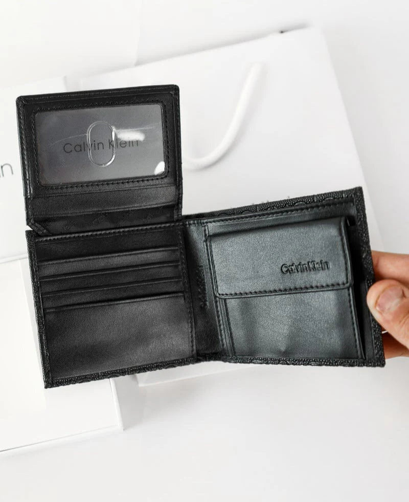 CK Black Leather Wallet For men