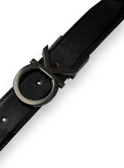 CK Black Leather Wallet-Belt Set For Men