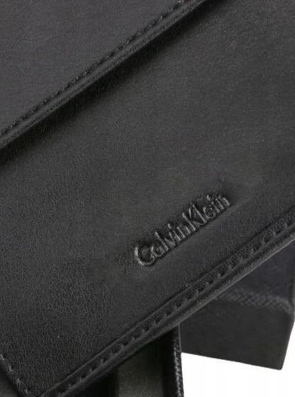 CK Black Leather Wallet & Keychain Set For Men