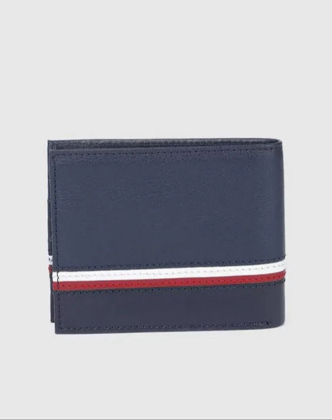 TH Navy Leather Wallet For Men