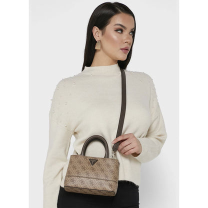 Guess Brown Women Handbag Bg837777 Latte