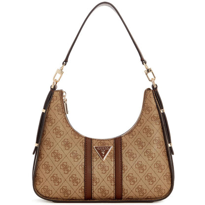 Guess Latte Logo Brown Light Brown Brown Women Shoulder Bag Hwsg9000180 Lgw