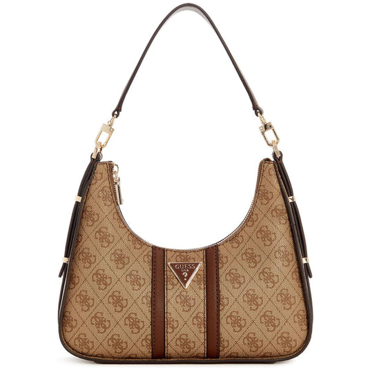 Guess Latte Logo Brown Light Brown Brown Women Shoulder Bag Hwsg9000180 Lgw