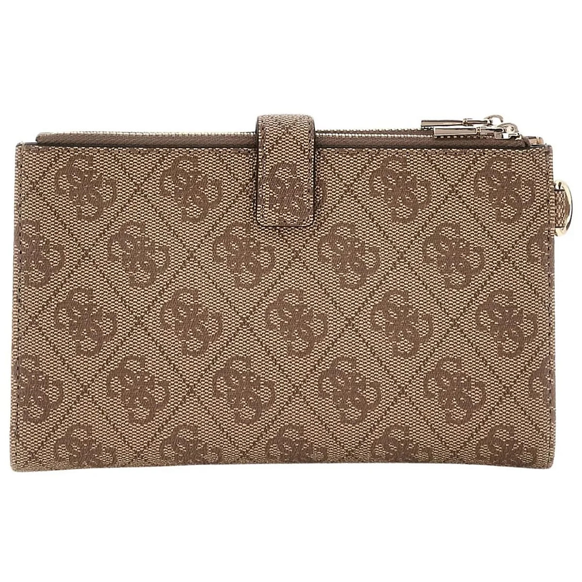 Guess Logo Print Women’s Wristlet Wallet Organizer with Gold Triangle Hardware