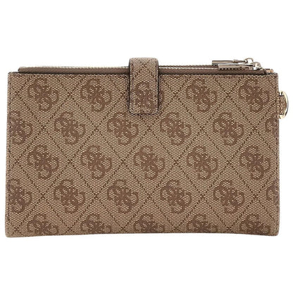 Guess Logo Print Women’s Wristlet Wallet Organizer with Gold Triangle Hardware
