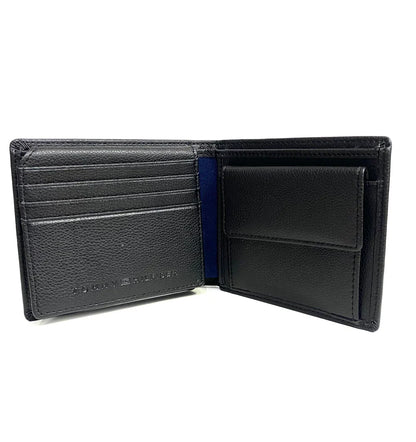 TH Black Leather Wallet For Men