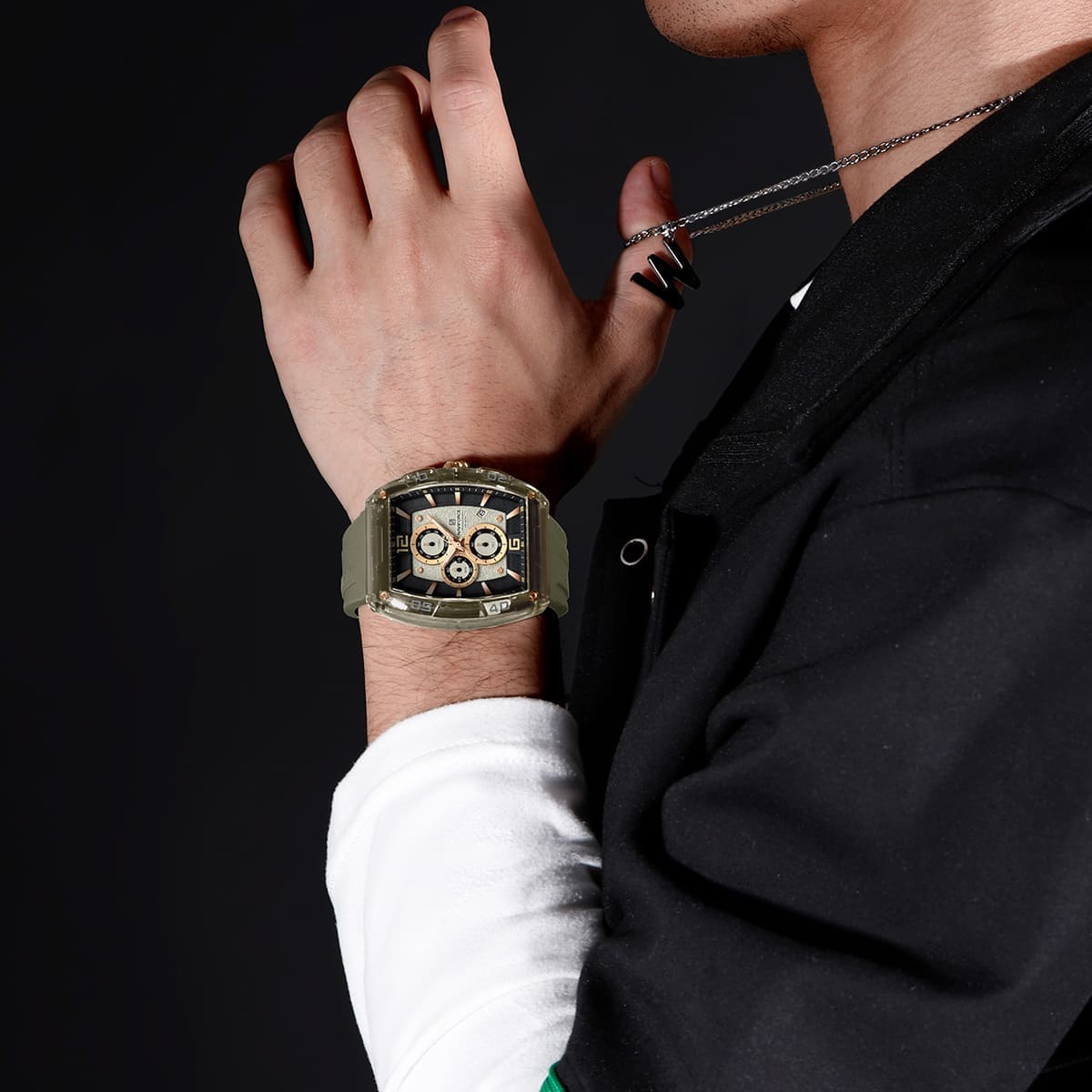 Naviforce Men's Watch NF6101-GY-Y-GY