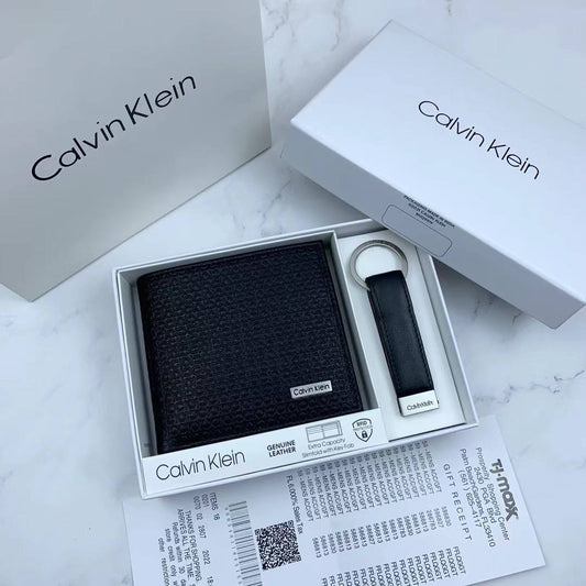 Calvin Klein Wallet & Keychain Set For Men