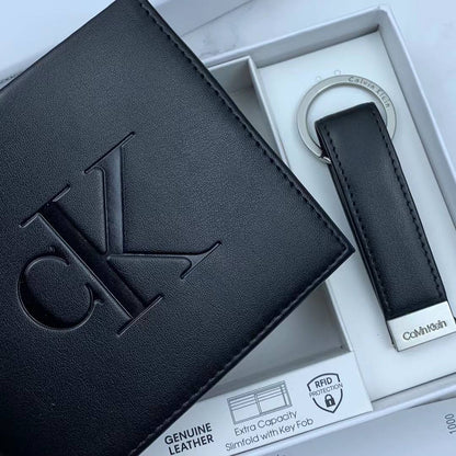 Calvin Klein Wallet & Keychain Set For Men