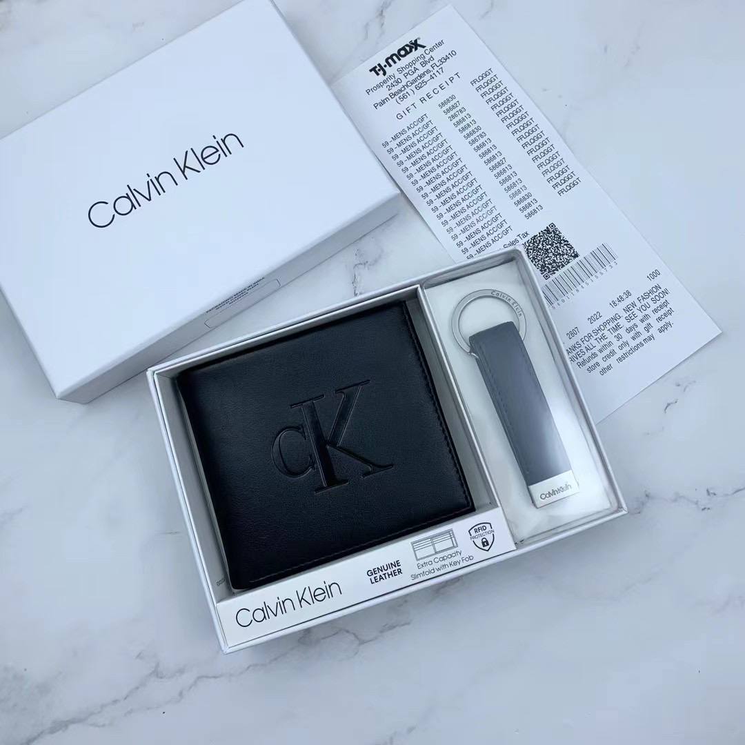 Calvin Klein Wallet & Keychain Set For Men