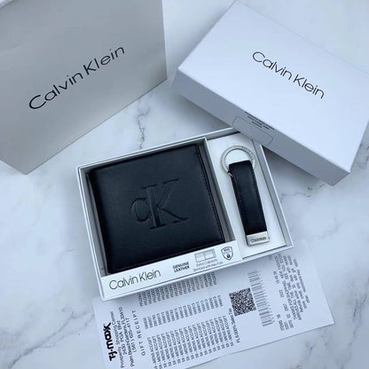 Calvin Klein Wallet & Keychain Set For Men
