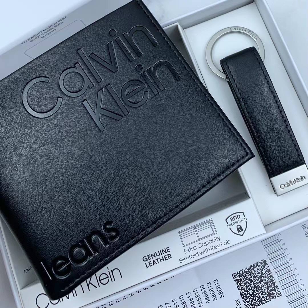 Calvin Klein Wallet & Keychain Set For Men