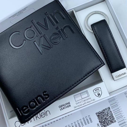 Calvin Klein Wallet & Keychain Set For Men