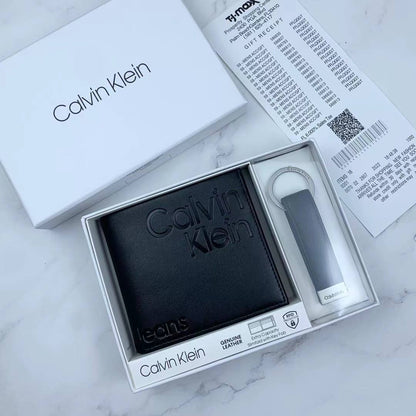 Calvin Klein Wallet & Keychain Set For Men