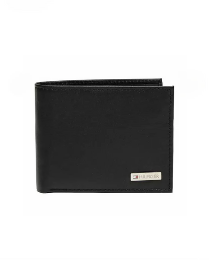 TH Black Leather Wallet For Men
